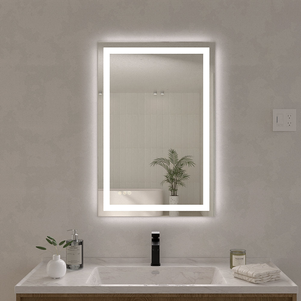 Swarm 24 in. W x 36 in. H Rectangular Frameless LED Wall Bathroom Vanity Mirror